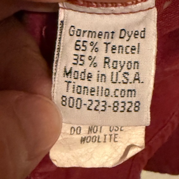 TIANELLO TENCEL "Suzy" Blouse Women's Sz XL Maroon Button Down Collared V Neck - Picture 6 of 6